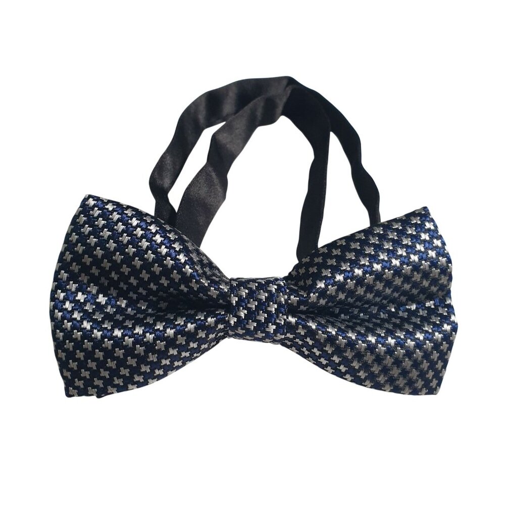 Bowtie Mens Blue Gray Necktie Tie Neck Designer Work Office Dad Gift Up to 18"